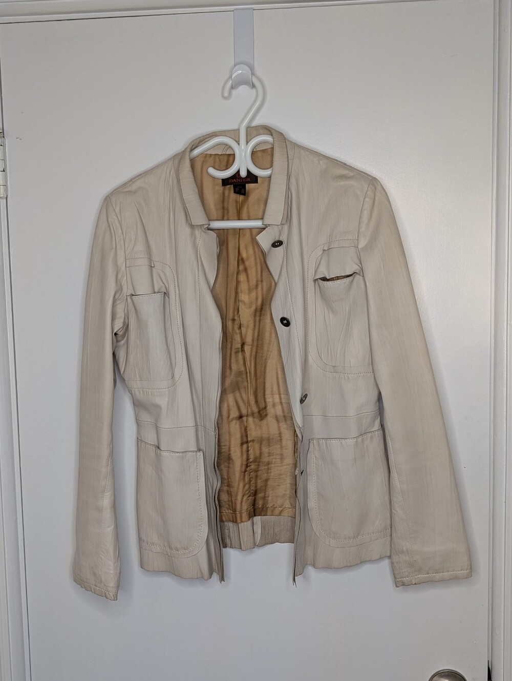 Danier Cream Leather Jacket